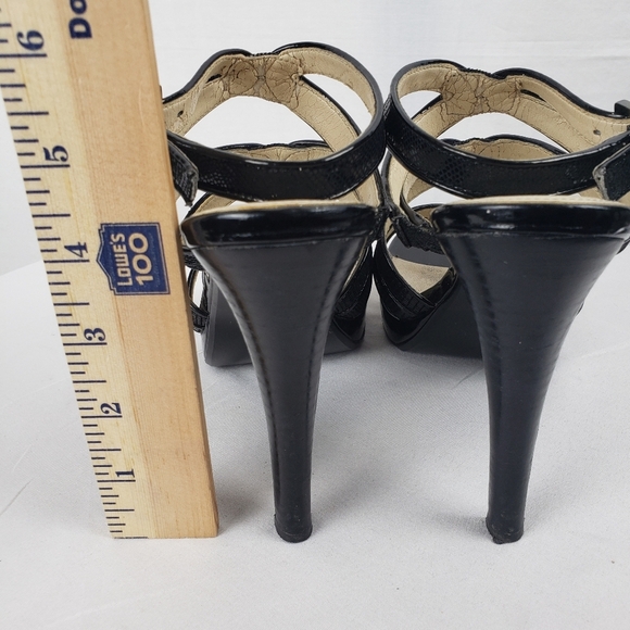 Calvin Klein Elegant Black Strappy Women's Open Toe 4' Heels Sz 8 - Picture 6 of 9